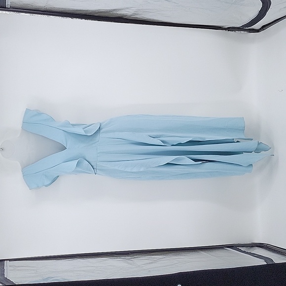 Zara Flowy Pastel Light Blue Midi Dress  Size Large NWT - Picture 8 of 13